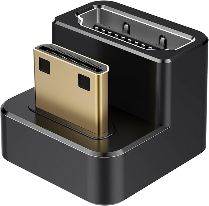 AGVEE 1 Pack 180 Degree Angled Mini HDMI Male to HDMI Female Adapter, U-Shaped by AGVEE