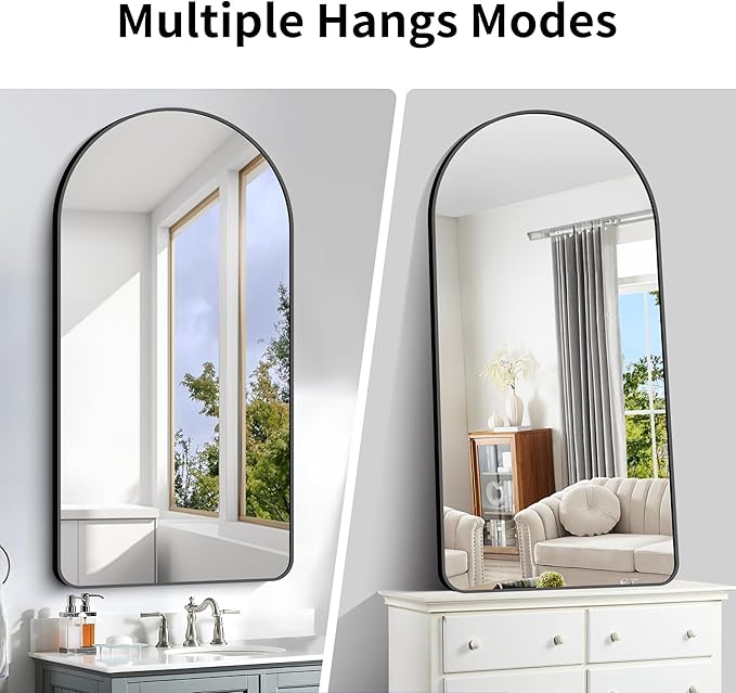 Arched Bathroom Mirror, Wall Mounted Mirror, Living Room, Vertically Hanging - Image 4