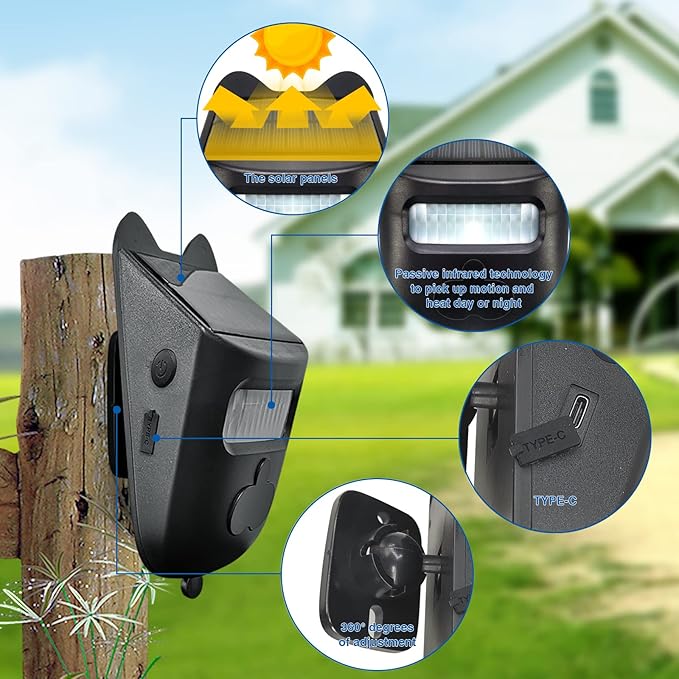 Solar Wireless Driveway Alarm Outdoor Weather-Resistant Motion Sensor Detector - Image 2