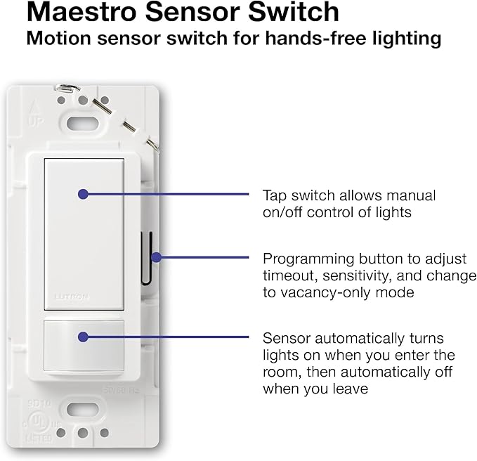 Lutron Maestro Motion Sensor Light Switch Indoor - Image 13