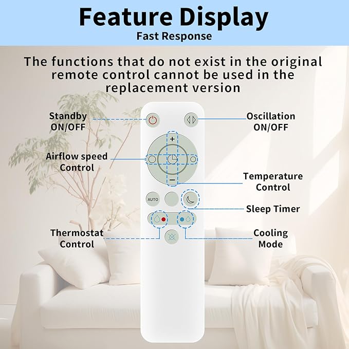 LUNAOAO Upgrade Glowing Remote Control Replacement No Setup Compatible - Image 6