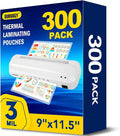 BURVAGY 300 Pack Laminating Sheets, 3 Mil, 9 x 11.5 Inches Thermal Laminating by BURVAGY