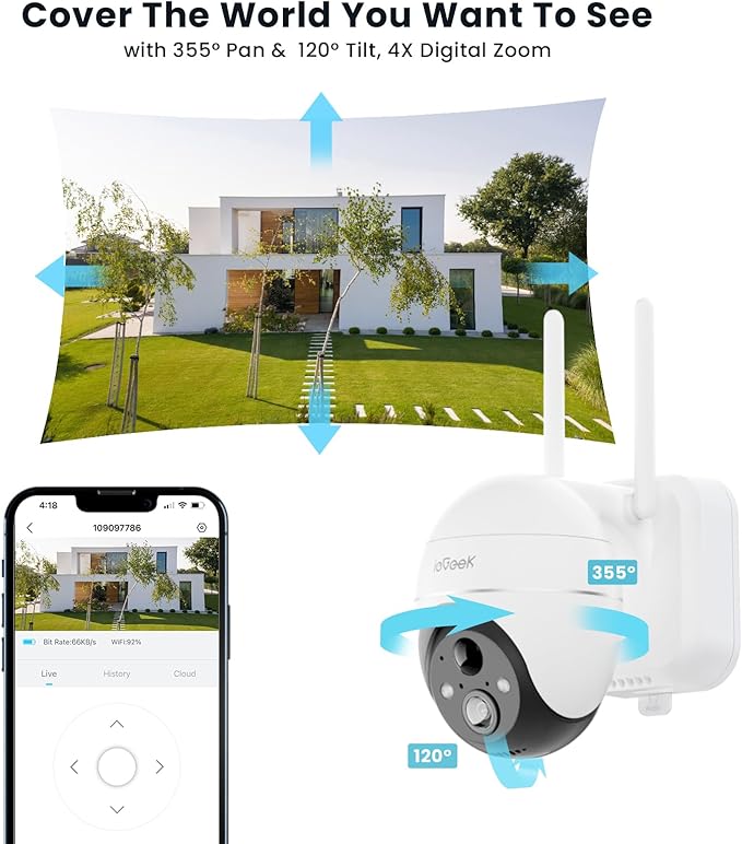 ieGeek 5MP Security Cameras Wireless Outside, Solar Camera Outdoor Wireless - Image 4