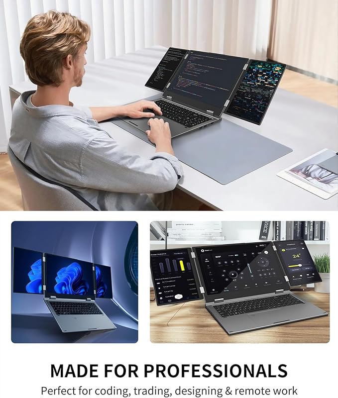 KOOFORWAY Triple Screen Laptop, 16” Main + Dual 10.5” Monitors, Core i7-1270P - Image 7