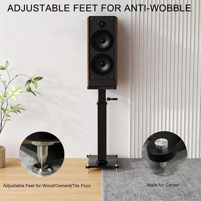 18.9-26.8in Height Adjustable Speaker Stands Pair up to 110lbs, Heavy Duty - Image 5
