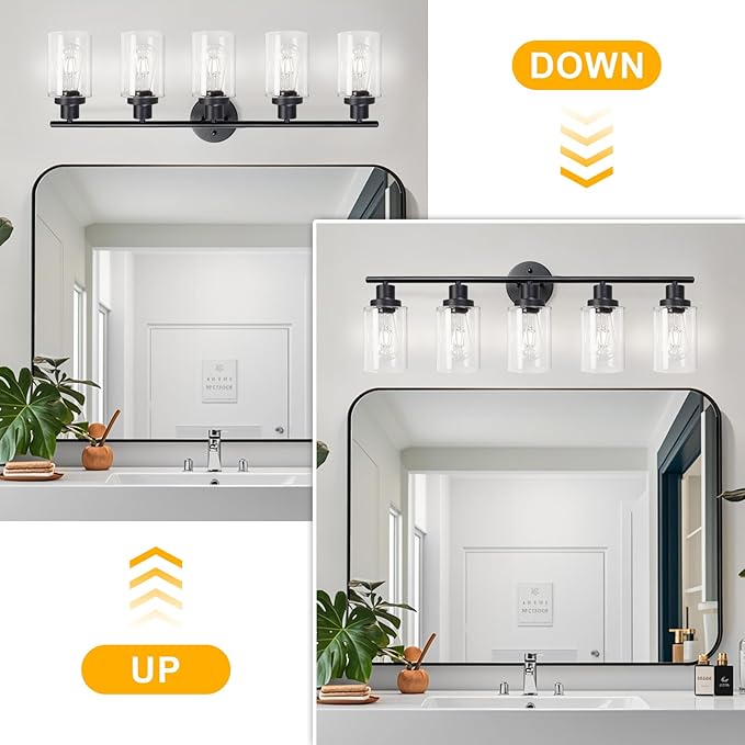 Unicozin Modern Bathroom Light Fixtures, 5 Light Vanity Lights, Living Room - Image 2