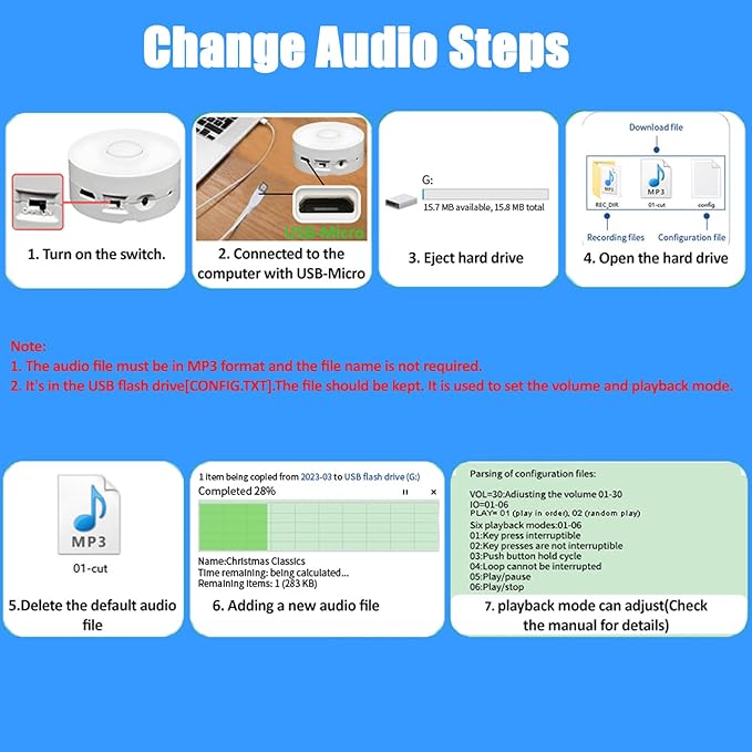 JRGKJCP 16 Minutes Voice Recorder, Record Custom Message - Image 3
