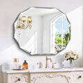 GLASHOM Frameless Bathroom Mirror, 30x36 inch Vanity Mirror Beveled Edge Wall by GLASHOM