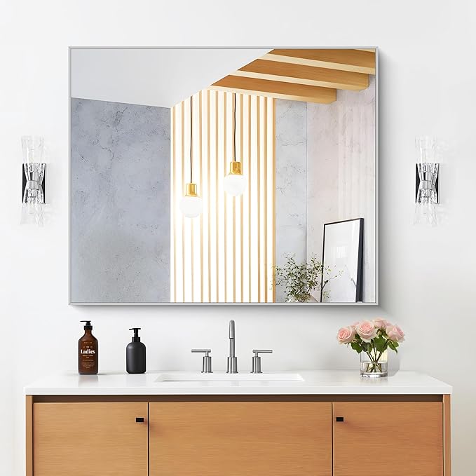 30" x 36"Bathroom Mirror, Decorative Rectangular Vanity Mirror - Image 2