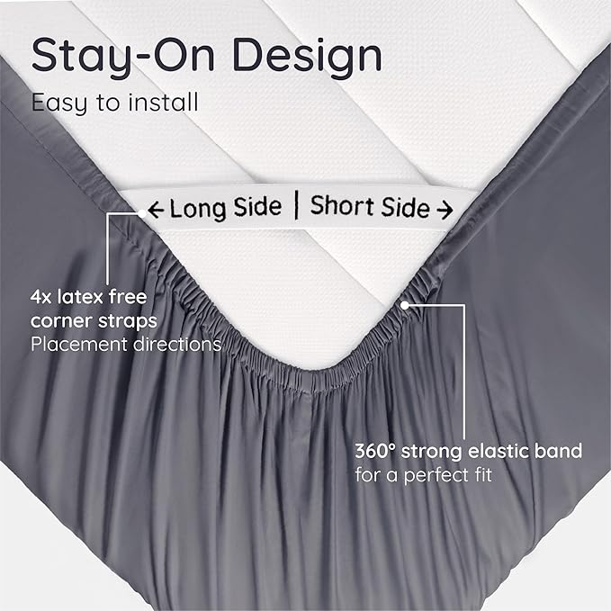 Bambaw 100% Viscose Derived from Bamboo Fitted Sheet Twin Size, Cooling Fitted - Image 5