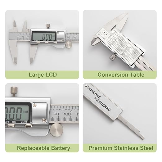 SCITOOLS All-Metal Digital Caliper 0-8" Measuring Tool, Micrometer Caliper - Image 7