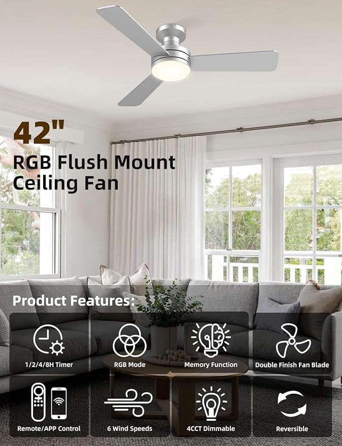 Homlit 42 inch RGB Ceiling Fan - Image 8