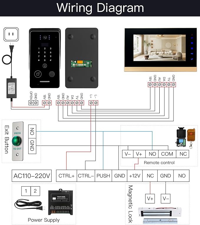 Smart Home 7-Inch Video Intercom Doorbell System - Image 6