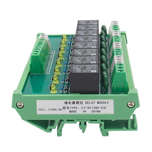 GAEYAELE 8 Channel Interface Relay Module 12VACDC DIN Rail Panel Mount - Image 2