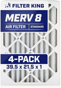 Filter King 39.5x21.5x1 Air Filter | 4-PACK | MERV 8 HVAC Pleated A/C Furnace by FilterKing