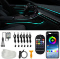 Upgraded 6-in-1 Car Ambient Lighting Kit, 315-inch Pre-Threaded Fiber Optic by WEBUPAR
