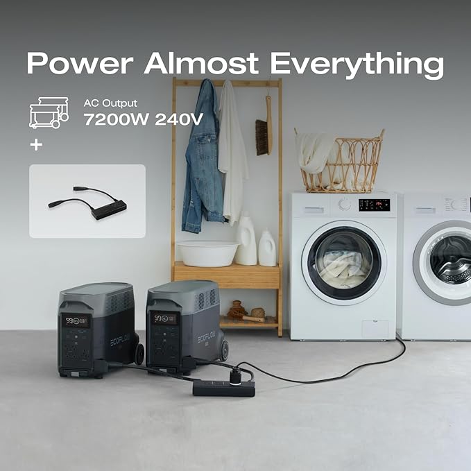 EF ECOFLOW 240V/7200Wh, 7200W Home Battery Backup: 2 DELTA Pro - Image 2