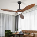 revoici 52 Inch Brown Wood Ceiling Fan by REVOICISMARTCEILINGFAN