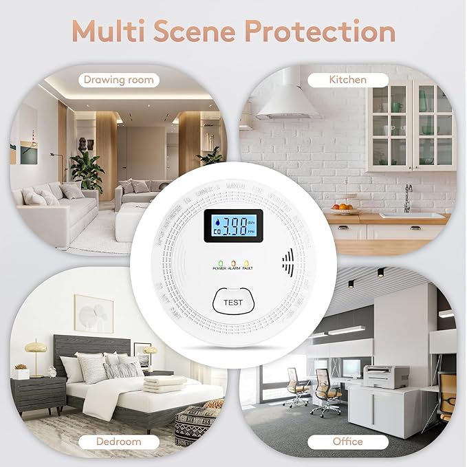 5 Packs, Smoke Combination CO Alarm, 2-in-1 Detection, CO Detector, Smoke - Image 6