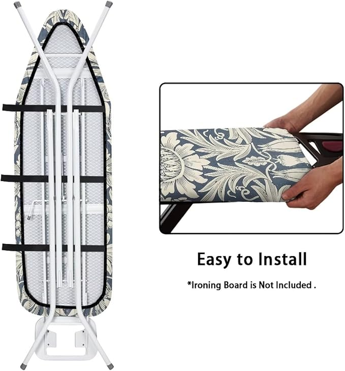ZCFYGDX William Morris Floral Ironing Board Cover Decor, Resist Scorching & - Image 4