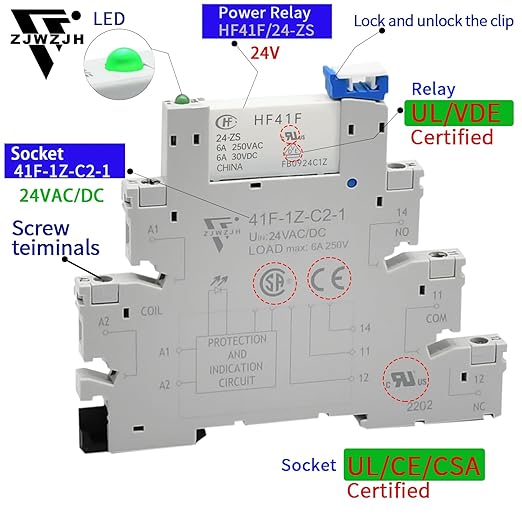 ZJWZJH 10Pcs Miniature Electromagnetic Relay 24V Coil DC/AC; Signal - Image 4