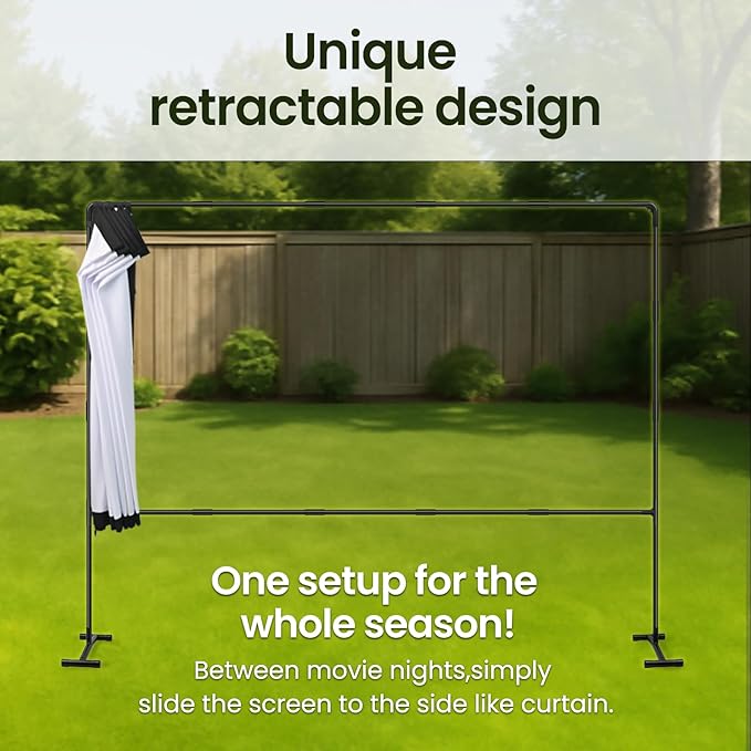 Projector Screen with Stand, 100 Inch, 16:9 Outdoor Portable Screen, Unique - Image 3