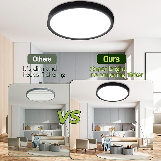 hykolity 2 Pack 9 Inch Selectable CCT LED Round Flat Panel Light, 18W 1800LM - Image 4