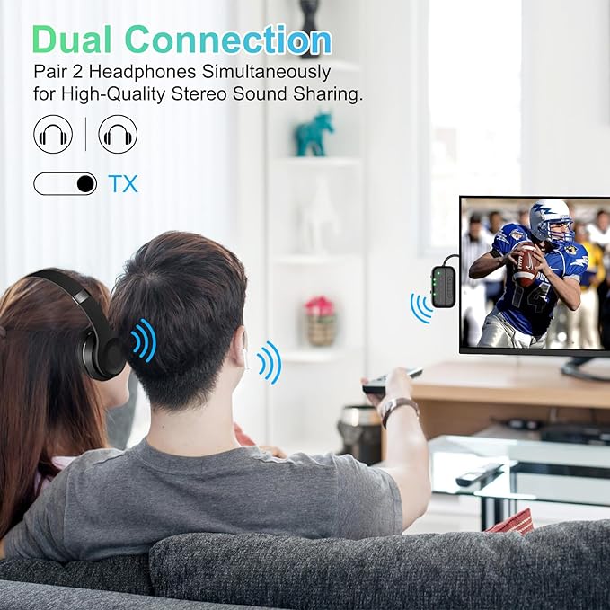 2026 Upgraded Pro Bluetooth 5.4 Transmitter Receiver, 2-in-1 Airplane Wireless - Image 5
