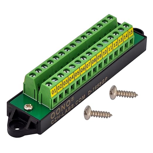 16Amp 300V 15x2 Position Terminal Block Distribution Module. OONO D-1658GP by OONO