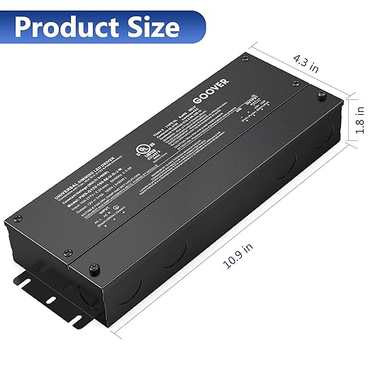 GOOVER 180W Dimmable LED Driver, 12V 5-in-1 Dimmable Power Supply, 3-Channels - Image 6