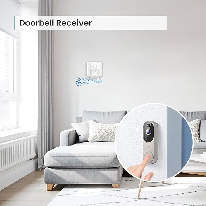 GridTera 1080p Wireless Video Doorbell Camera, AI Human Detection, Live View - Image 4