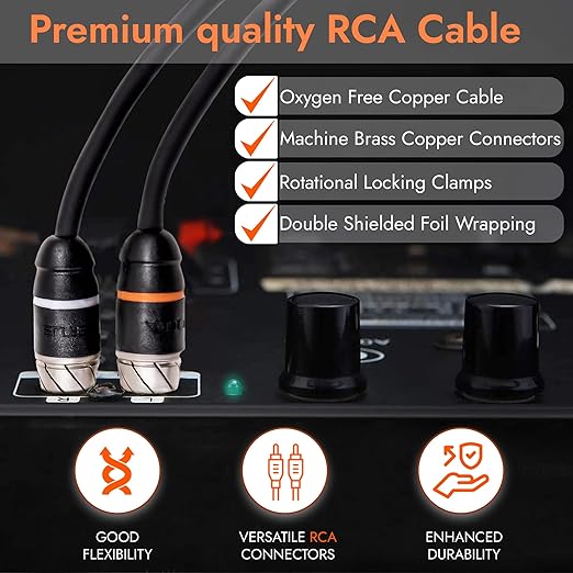 Elite Audio Premium Series 15ft. 2-Channel Car Audio RCA Cable – Double Shielded - Image 4