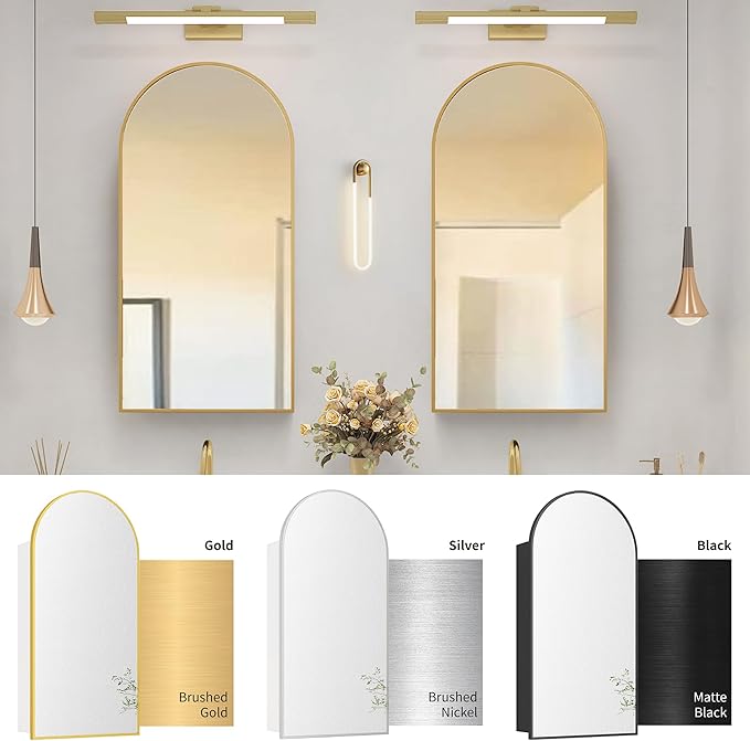 Arched Medicine Cabinet with Mirror Left or Right Opening, Bathroom Medicine - Image 8