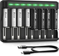 BONAI AA AAA Rechargeable Batteries Charger Set, 4 Pack 2800mAh AA and 4 Pack by BONAI