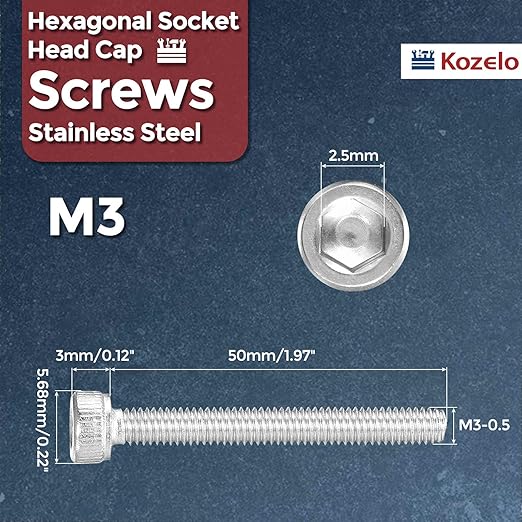 Kozelo 100pcs Socket Head Cap Screws - Image 2
