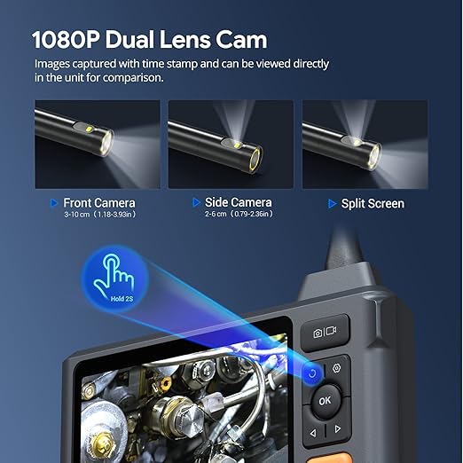 DEPSTECH Industrial Borescope Tool & 5" IPS Screen, 1080P Dual Lens Endoscope - Image 3