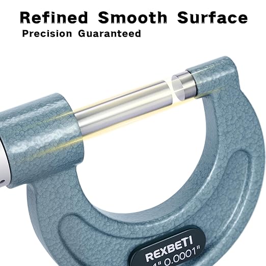 REXBETI Outside Micrometer, Ultra-Precision Carbide Tipped Measuring Tool Set - Image 3