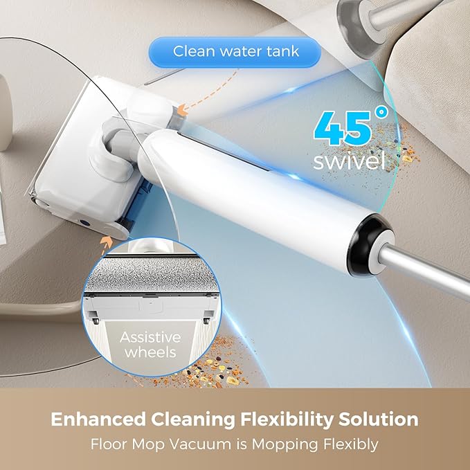 HABIUBIU Wet Dry Vacuum Cleaner, 180° Lay-Flat Cordless Vacuum Mop Combo - Image 8