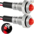 ZGSZJHF 2Pcs 8mm 0.31" Mini Indicator Light 12V-24V Red LED Waterproof IP67 by ZGSZJHF