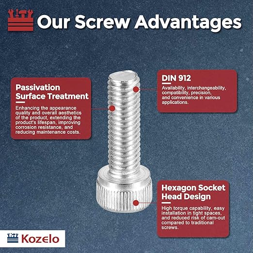 Kozelo 30pcs Socket Head Cap Screws - Image 3