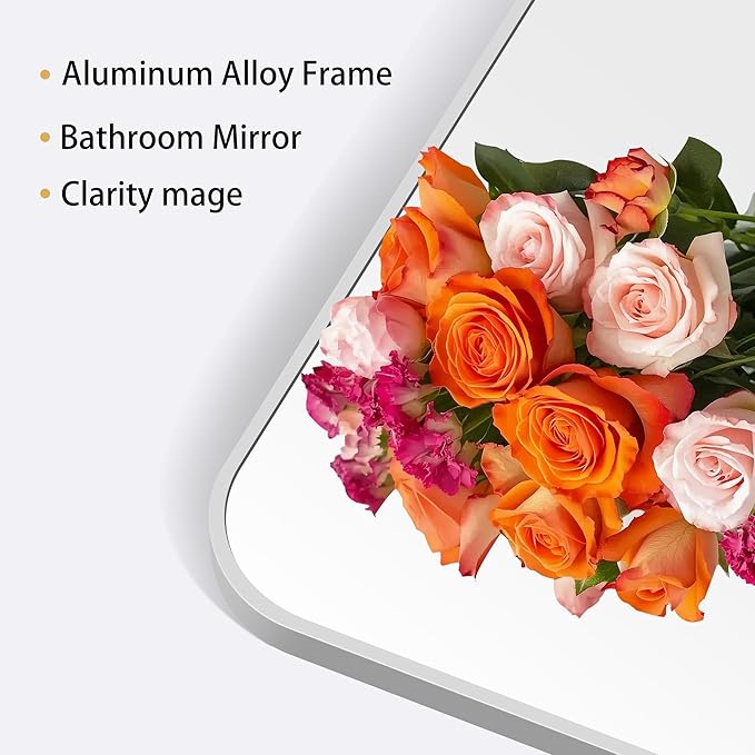 40" x 36"Bathroom Mirror, Decorative Rectangular Vanity Mirror - Image 8