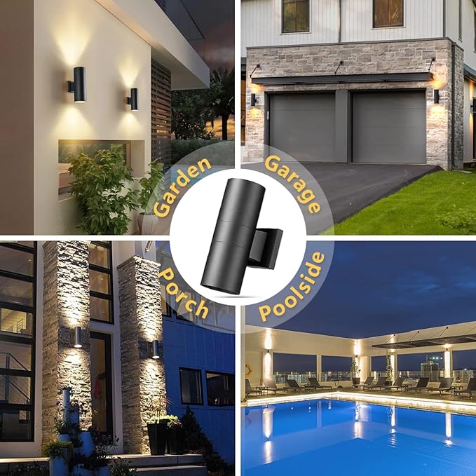 wowlite Outdoor Wall Light, Exterior Lighting, Matte Black Waterproof Wall - Image 7