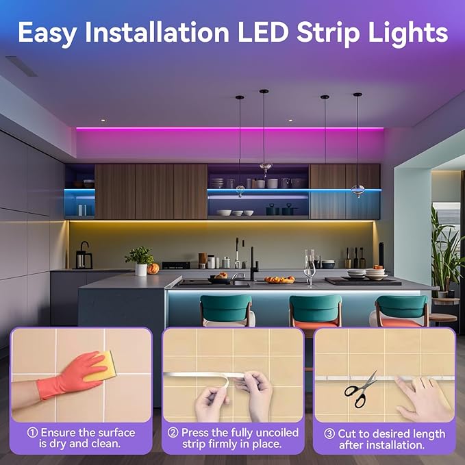 CHARKEE LED Strip Lights 130ft Ultra Long RGB Color Changing LED Light Strips - Image 6