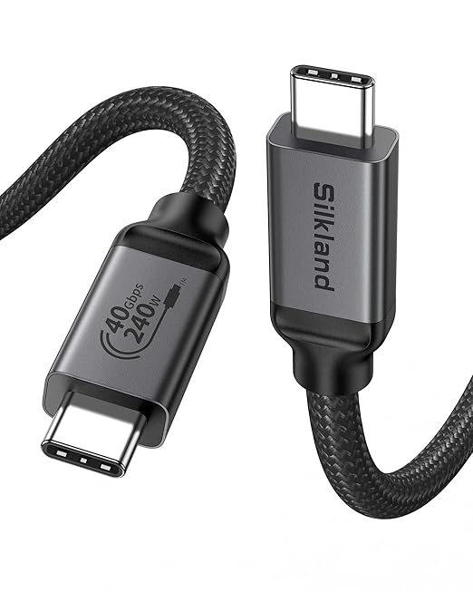 Silkland USB 4 Cable for Thunderbolt 4, 40Gbps Data Sync, 240W PD 3.1 Charging by Silkland