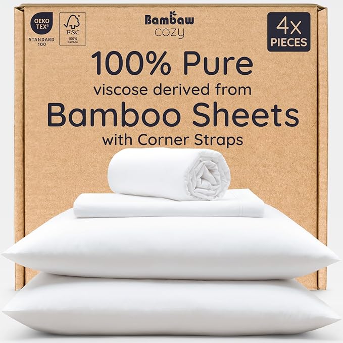 Bambaw 100% Viscose Derived from Bamboo Sheets Queen Size Deep Pocket Set – by Bambaw