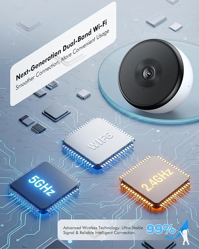 YesPano 3MP 2K Window Camera, 5G & 2.4GHz WiFi Indoor Camera - Image 6