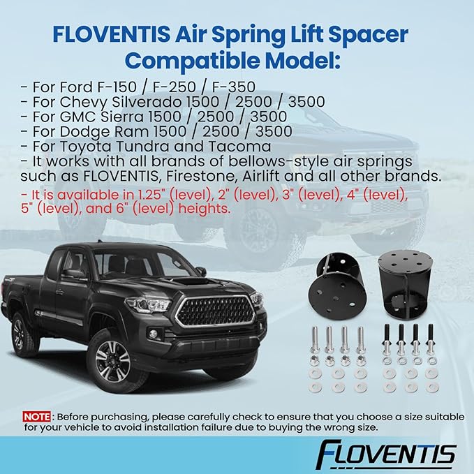 FLOVENTIS 5" Straight Air Helper Spring Spacer, Heavy-Duty Steel Compatible - Image 6