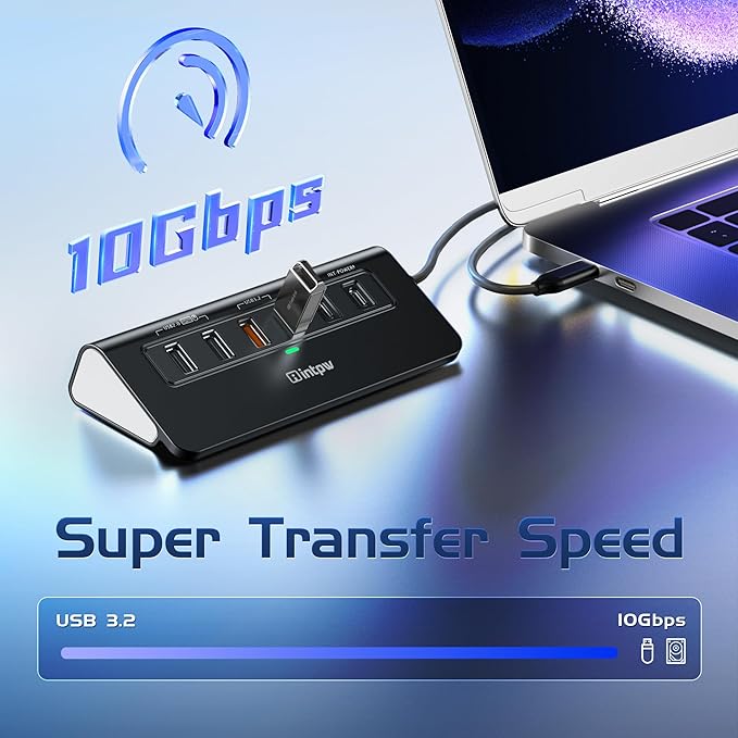 intpw P9R PRO USB C Hub Ethernet, 10Gbps USB C Docking Station 10-in-1 - Image 5