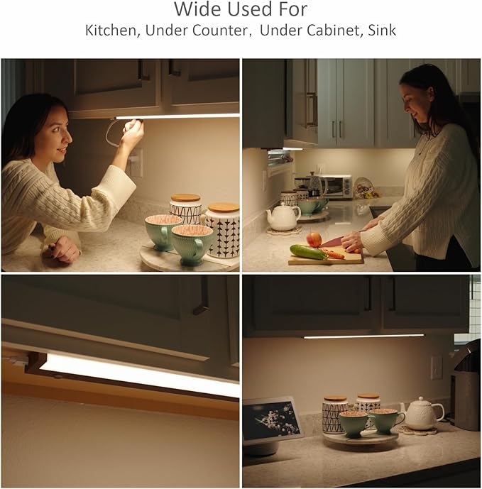 Leetdud Under Cabinet Lighting Plug in or Hardwired Built-in Dimmer, 32 Inch 16W - Image 5
