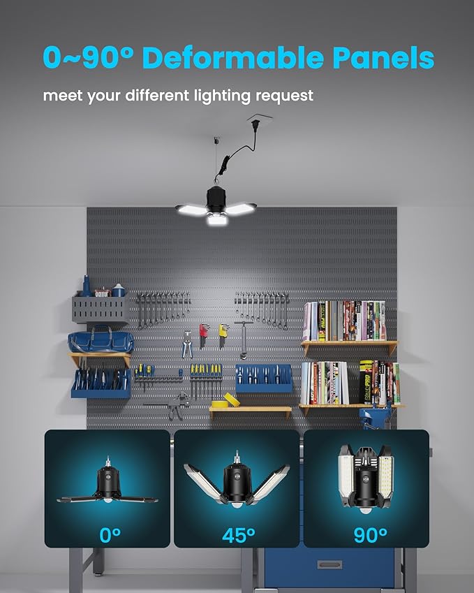 Kryoza Garage Motion Sensor Lights Plug-in 2Pack, 8000LM Super Bright Motion - Image 5